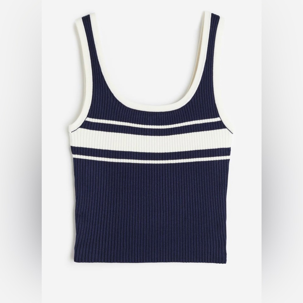 H&M Ribbed Navy Tank